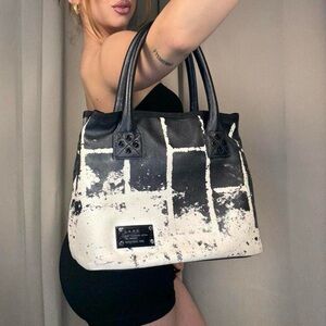 Vintage L.A.M.B. Black and White Artistic Tote